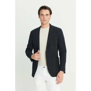 %100 Pamuk Slim Fit Dar Kesim Mono Yaka Torba Cepli Blazer Ceket