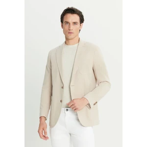 %100 Pamuk Slim Fit Dar Kesim Mono Yaka Torba Cepli Blazer Ceket