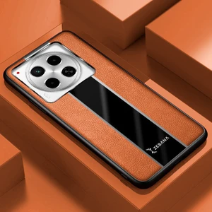 Tecno Camon 30 Pro Uyumlu Kılıf Zebana Premium Deri Kılıf Kahverengi