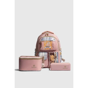 RLX-1395 3'lü Set Çocuk Ilkokul Çantası Kalemlikli Beslenme Çantalı Sırt Çantası