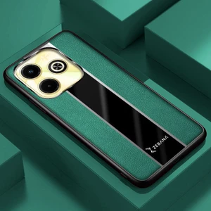 Infinix Hot 40I Uyumlu Kılıf Zebana Premium Deri Kılıf Yeşil