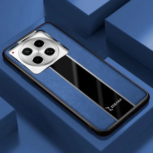 Tecno Camon 30 Uyumlu Kılıf Zebana Premium Deri Kılıf Mavi