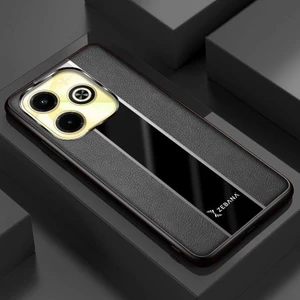 Infinix Hot 40I Uyumlu Kılıf Zebana Premium Deri Kılıf Siyah