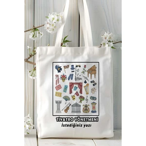 Tiyatro Yönetmeni Baskılı Bez Omuz Çantası Kişiye Özel Model 1