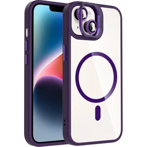 zore Apple  13 Kılıf Standlı ve Kamera Lens Hediyeli M-Safe Şarj Özellikli  Etro Kapak 