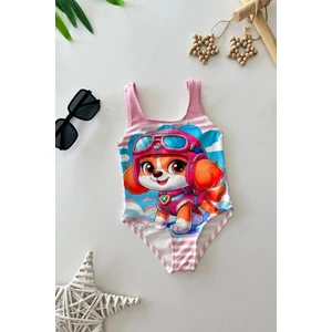 Miniğimin Cicileri Pw Ptrl Baskılı Kız Çocuk Mayo bikini - Pembe