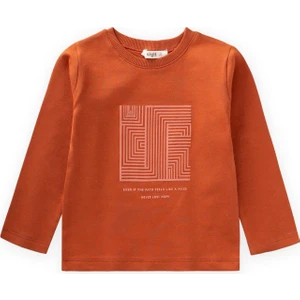 Baskılı Sweatshirt 2-10 Yaş Kiremit