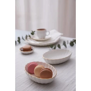 Kütahya Porselen Bone Luz Form Oval Kase Altın File 6 Parça 15CM BNLZF15OKSS220