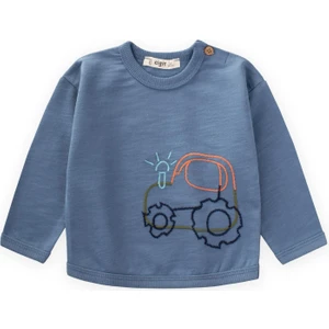 Traktör Nakışlı Sweatshirt 0-4 Yaş Indigo Mavi