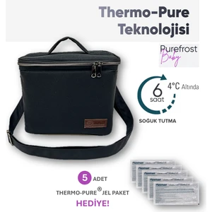 Baby PF4 Anne Sütü Biberon Mama Saklama Soğutucu Termos Termal Çanta/5 Adet Thermo-pure Jel Paket