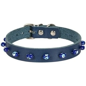 Boncuklu Deri Küçük Irk Köpek ve Kedi Boyun Tasması Xlarge