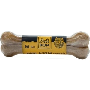 Deri Pres Vakumlu Kemik Köpek Ödülü Naturel 15 Cm 1 Adet