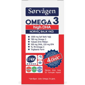 Omega 3 High Dha Saf Norveç Balık Yağı, 50 Kapsül, 1000 Mg