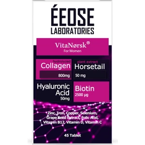 Collagen Tablet ( Kollajen + Hyaluronik Asit + Atkuyruğu + Biotin + C Vitamini) 45 Tablet