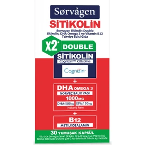 Smart Double Sitikolin (250 mg), Dha Omega 3 ve B12 (30 Kapsül)