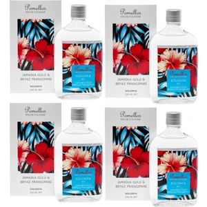 Kolonya Jamaika Gülü &beyaz Frangipani 4 Adet (4X250 Ml, 80 Derece. Cam Şişe)