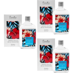 Kolonya Jamaika Gülü &beyaz Frangipani 3 Adet (3X250 Ml, 80 Derece. Cam Şişe)