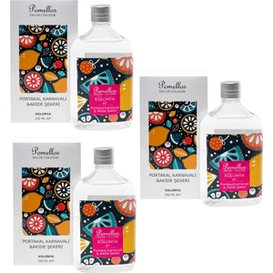 Kolonya Portakal Karnavalı & Akide Şekeri  3 Adet (3X250 Ml, 80 Derece. Cam Şişe)