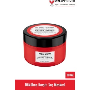 Maru.Derm Dökülme Karşıtı Saç Maskesi 300 ml – Kafein ve Biotinli Bitkisel Protein Kompleksi, Parlaklık ve Dolgunluk, Tüm Saç Tipleri