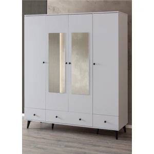 Gardırop, Bianca 4 Kapaklı Aynalı Dolap