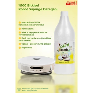 Robotik 1 Litre %100 Bitkisel Akıllı Robot Süpürge Deterjanı Yerli Üretim Temizleyici