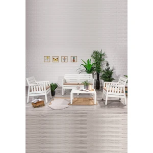 Lara 2+1+1+S Balkon Bahçe Oturma Grubu – Beyaz
