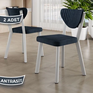 Arfe Serisi 2 Adet Mutfak Sandalyesi Beyaz Metal Iskeletli 1. Sınıf Babyface Kumaş