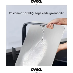 Paslanmaz Çelik Kesme Tahtası 20X30 cm (Antibakteriyel , Yıkanabilir)