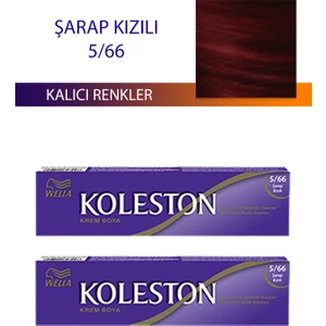 Wella Koleston 2 Adet Single Tüp Boya Saç Boyası Şarap Kızılı 5/66