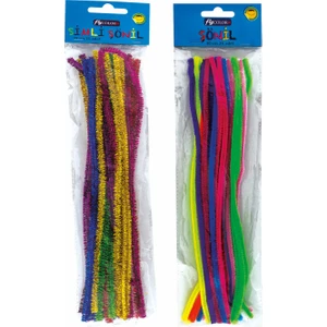 Simli ve Düz Şönil El Işi Seti 50 Adet 30CM