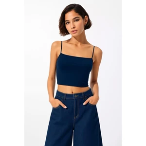 Ip  Askılı Ribana Kumaş Crop Atlet