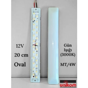 10'lu Paket 12V Tente LED Aydınlatma Armatür 20CM-OVAL Taban-Gün Işığı 3000K