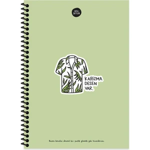 Keskin Color Hisli Şeyler 17X24 100 Yp Kareli Spiralli Sert Kapak Defter -Karizma