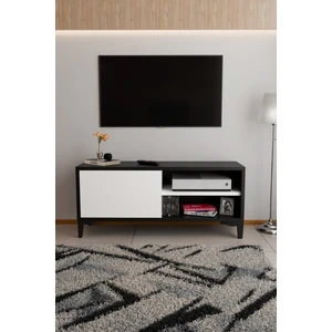 Modern Tv Ünitesi Kapaklı Raflı Tv Sehpası Salon Için Minimal Tasarım Fonksiyonel Tv Dolabı