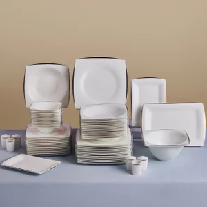 Fine Pearl Agate 58 Parça 12 Kişilik Yemek Takımı Platin