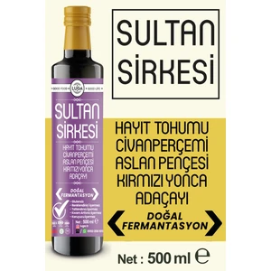 Sultan Sirkesi 500 ml -Doğal Fermantasyon, Katkısız, Glutensiz, Koruyucu İçermez