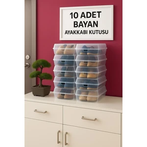 wilseder 10 Adet Bayan Ayakkabı Kutusu, Ayakkabı Organizeri, Ayakkabı Saklama Kutusu