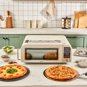 Multicrust Artisan Retro Pizza Makinesi ve Airfryer Cream