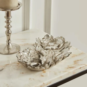 Karaca Home Lianca Dekoratif Tabak Silver 26X16 cm