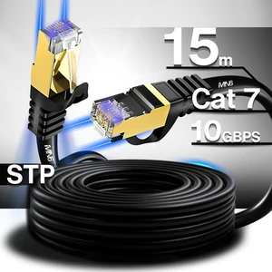 Mn6 M109f Cat7 Kablo 15 Metre/Bakır Tel-10gbps-50 Mikron Altın Kaplama/Stp/15 Metre Cat7 Ethernet Kablosu
