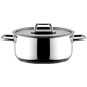 Colombus Metal Kulp Cam Kapak Derin Tencere - 24 Cm