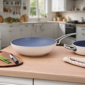 Colombus Crystal Metal Kulp Wok Tava - 28 Cm