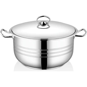 36x22 cm Flanşlı Kulp Çelik Kapaklı Çelik Derin Tencere-23 Litre