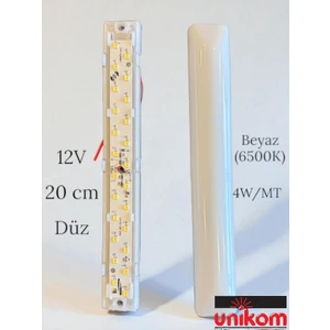 5'li Paket 12V Tente LED Aydınlatma Armatür 20CM-DÜZ Taban - Beyaz Işık 6500K