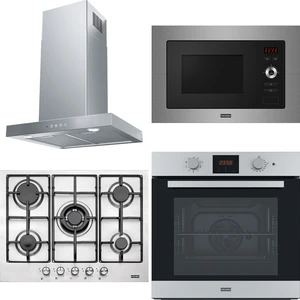 Ankastre Set (Fdf Eg6 60 Xs Davlumbaz Fhnl 705 4g Tc Xs E Ocak Fsl 86 H Xs Fırın Fsl 20 Mw Xs Mikrodalga Inox Smart Linear)