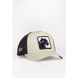 V1 Trucker Panter - 4 Kod Logolu Unisex Bej-Siyah Şapka (Cap)
