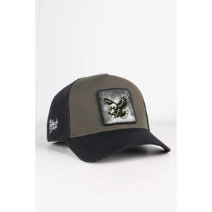 V1 Trucker Kartal - 6 Kod Logolu Unisex Siyah Siperli Siyah-Haki Şapka (Cap)