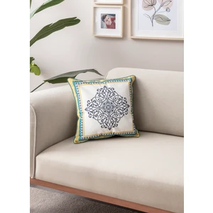 Safran Luxe Blue Premium Seri Biyeli Özel Tasarım Kırlent Kılıfı 43X43