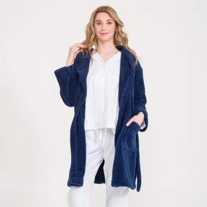 Welsoft Kapüşonlu Peluş Kadın Sabahlık