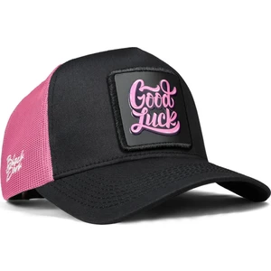V1 Trucker Good Luck - 1 Kod Logolu Unisex Siyah-Pembe Şapka